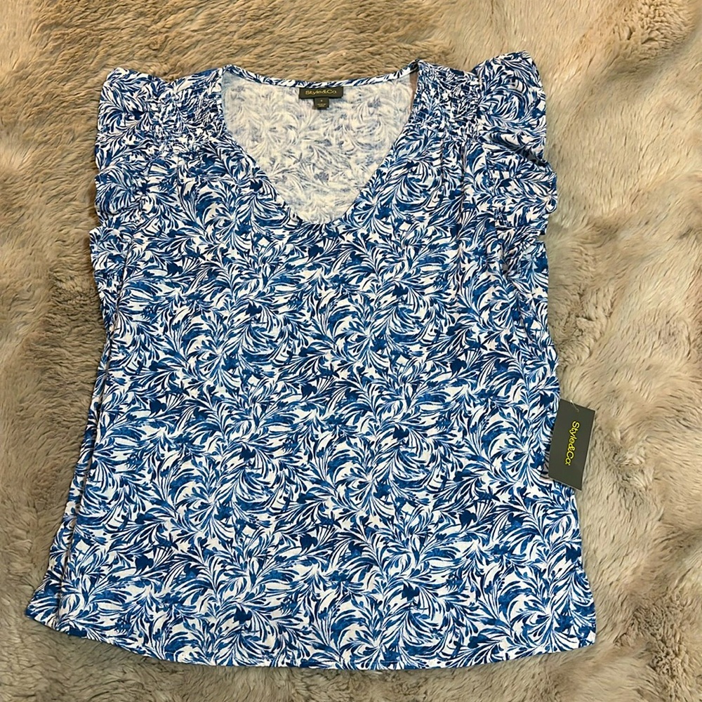 NWT Style &Co Wendy Riverside design top small